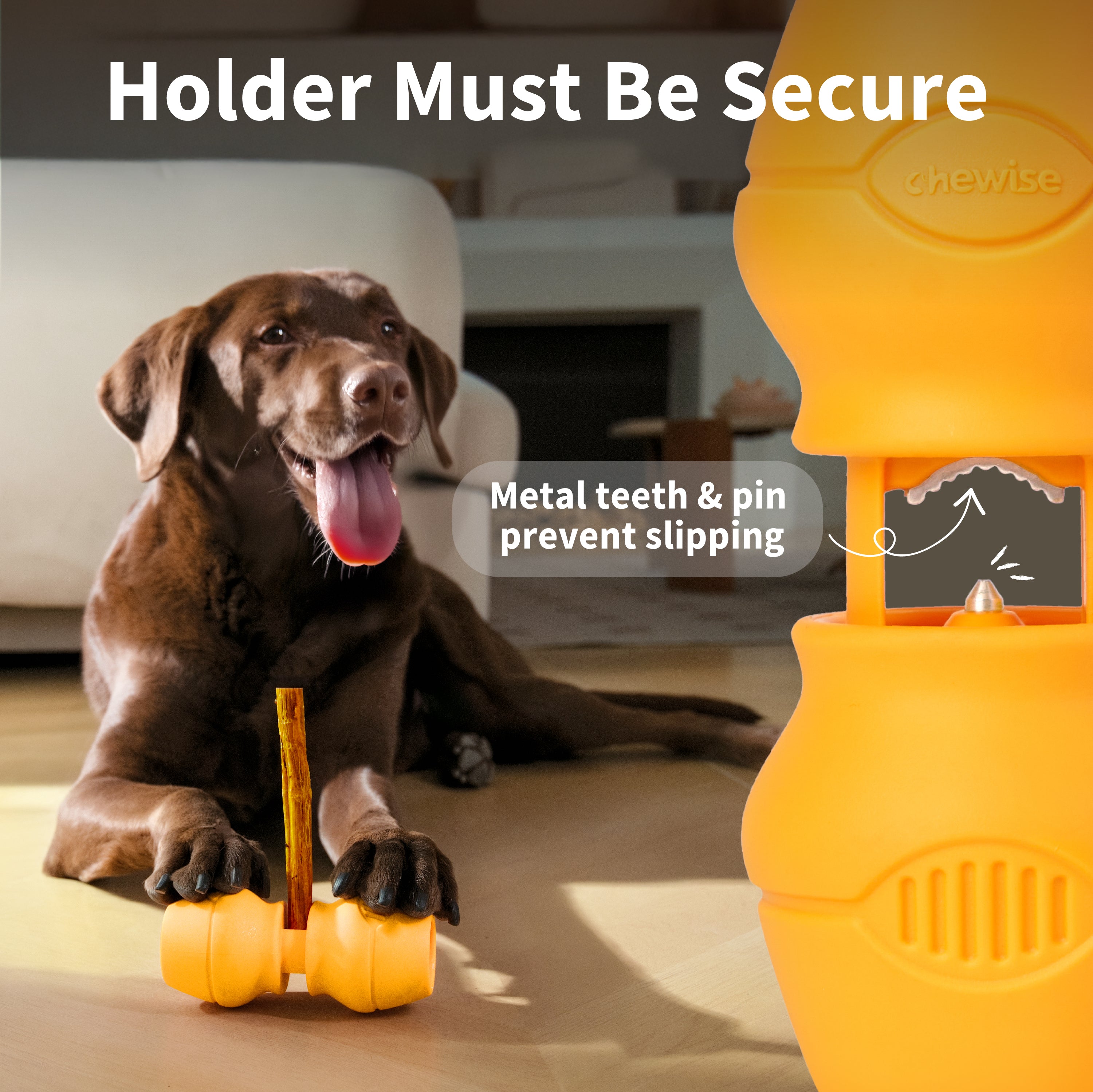 Chewise Bully Stick Holder - Yellow