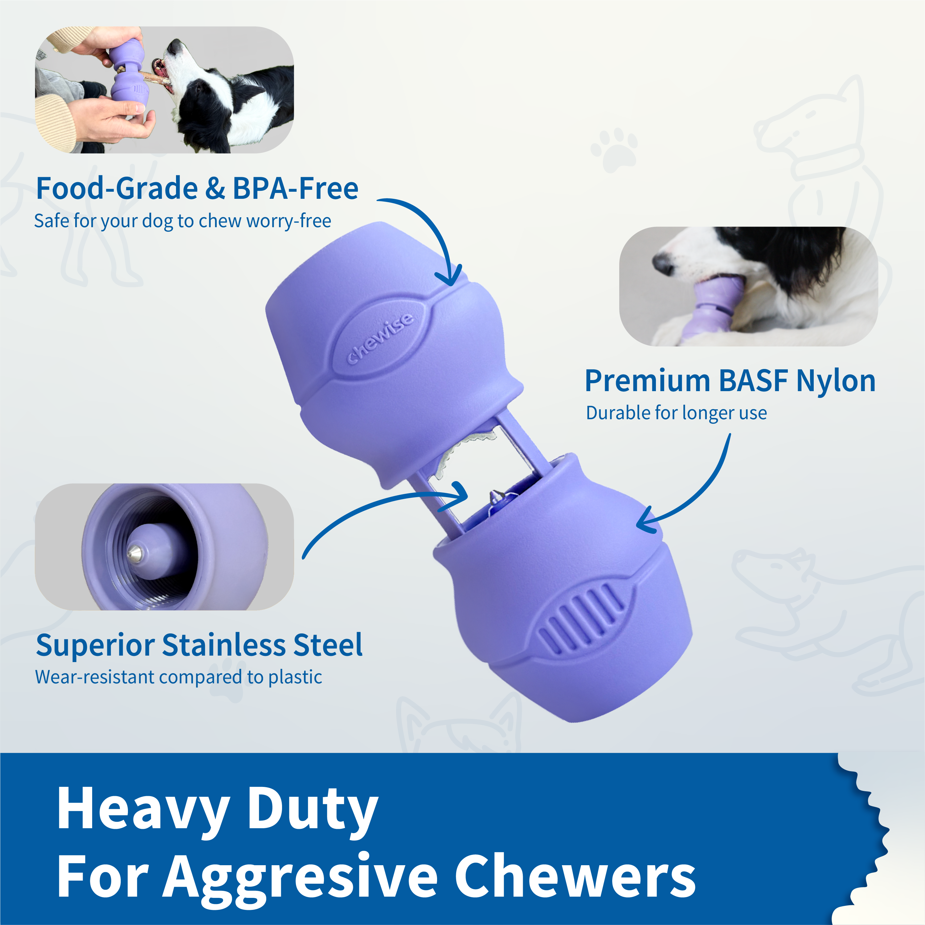 Chewise Bully Stick-Halter, Blau