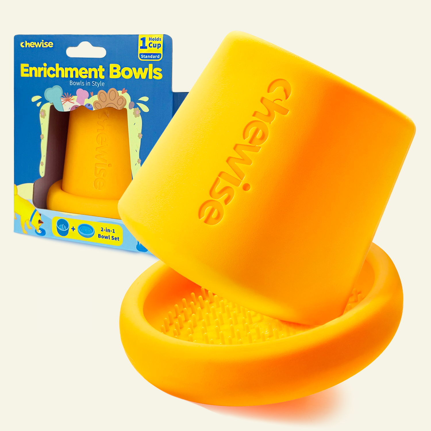 Chewise Enrichment Bowl Set - Yellow