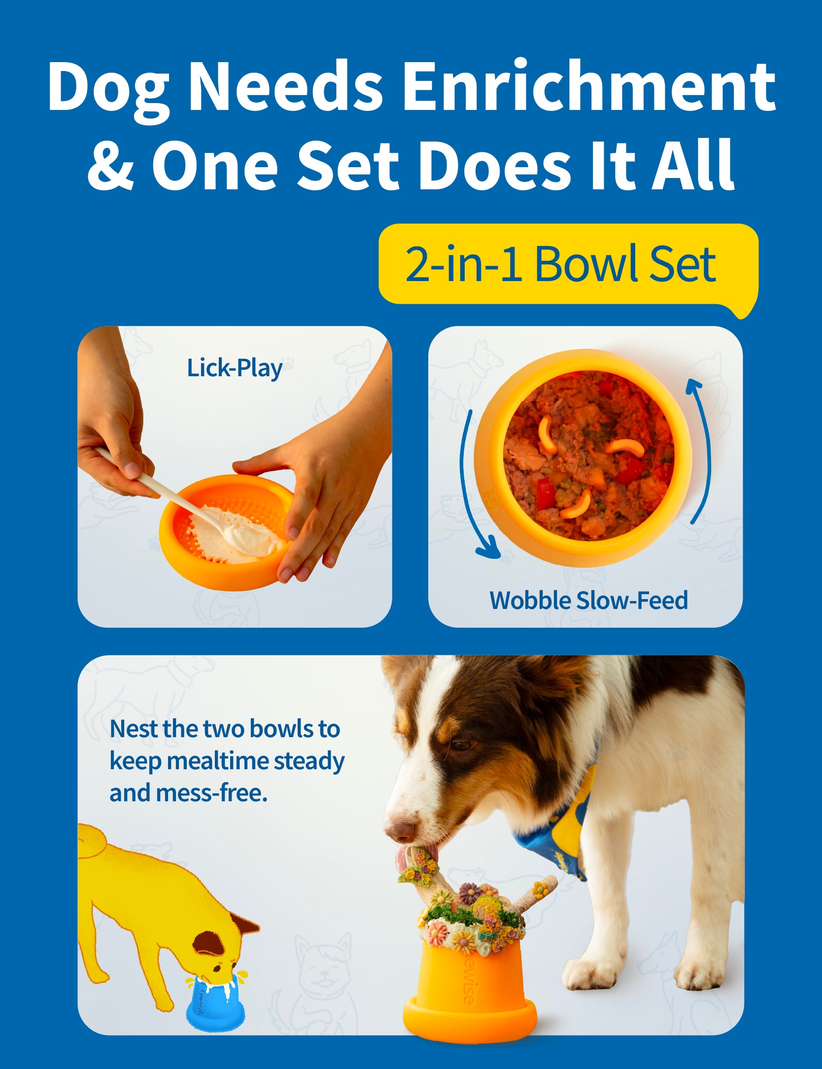 Chewise Enrichment Bowl Set - Yellow
